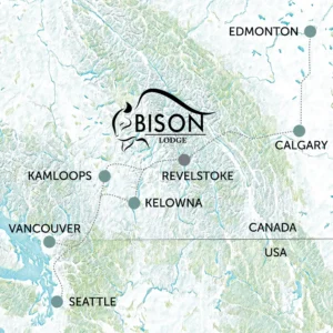 Drive Fly Map - Bison Lodge Revelstoke