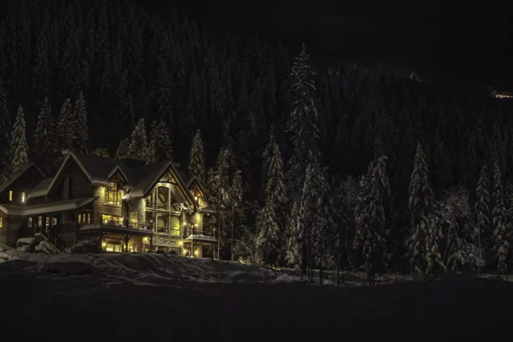 Night Exterior 1536x1025 1 - Bison Lodge Revelstoke